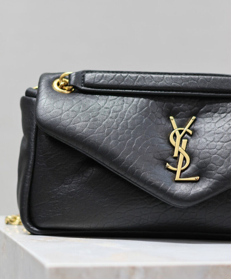 Saint Laurent Calypso Small In Plunged Lambskin Black